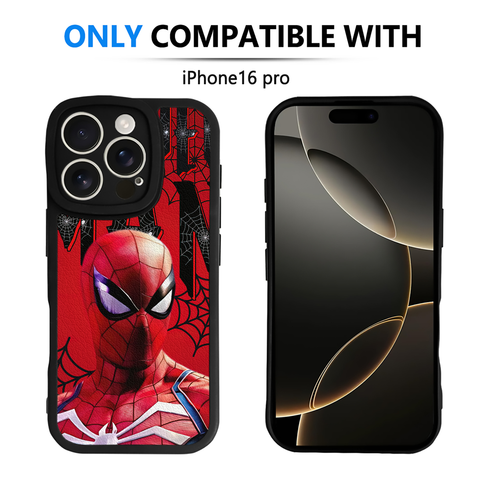 （画像用） Spider Man スパイダーマン 【iPhone 16シリーズ対応】シリコンスマホケース（レザー調） 材質：シリコン